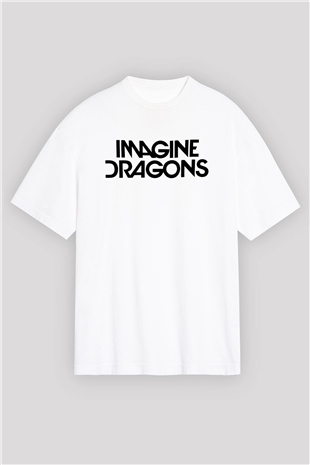 Imagine Dragons Beyaz Unisex Oversize Tişört T-Shirt