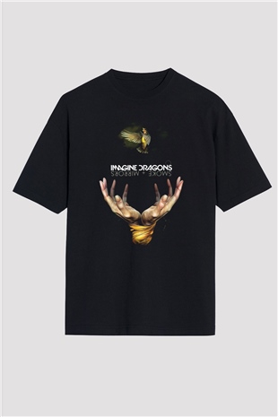 Imagine Dragons Siyah Unisex Oversize Tişört T-Shirt
