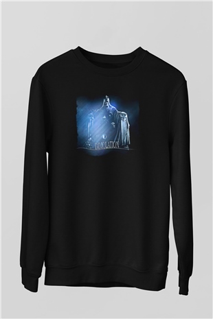 Immolation Baskılı Unisex Siyah Sweatshirt