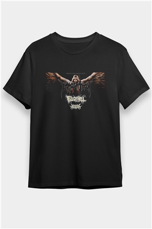 Immolation Baskılı Unisex Siyah Tişört - Tshirt
