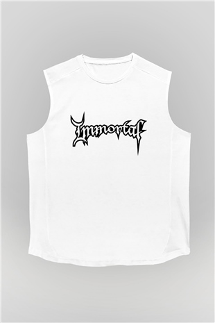 Immortal Beyaz Unisex Kolsuz Tişört