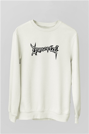 Immortal Beyaz Unisex Sweatshirt