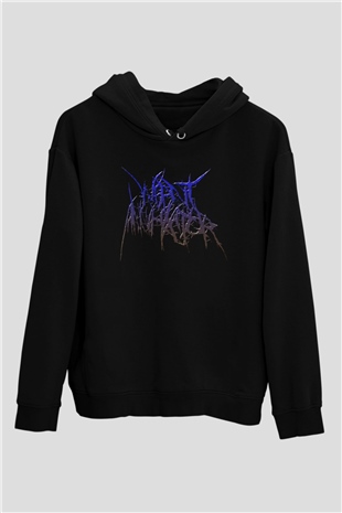 Impetigo Baskılı Unisex Siyah Kapüşonlu Sweatshirt