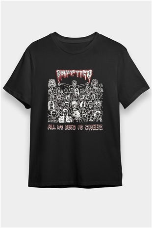 Impetigo Baskılı Unisex Siyah Tişört - Tshirt