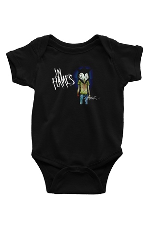 In Flames Siyah Bebek Body - Zıbın