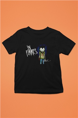 In Flames Siyah Unisex Çocuk Tişört