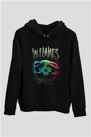 In Flames Siyah Unisex Hoodie