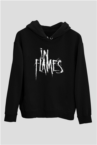 In Flames Siyah Unisex Hoodie
