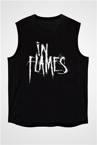 In Flames Siyah Unisex Kolsuz Tişört