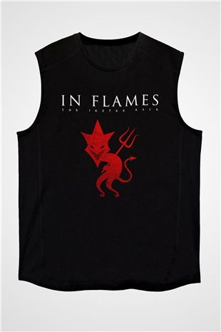 In Flames Siyah Unisex Kolsuz Tişört