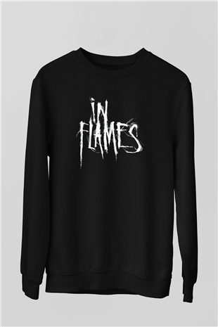 In Flames Siyah Unisex Sweatshirt