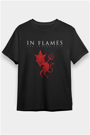 In Flames Siyah Unisex Tişört T-Shirt - TişörtFabrikası