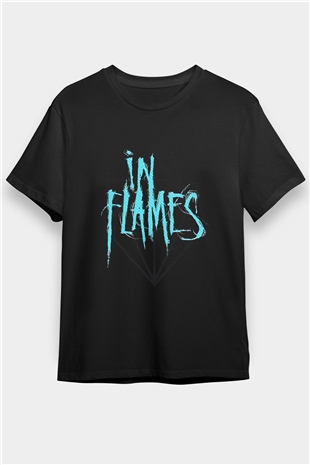 In Flames Siyah Unisex Tişört T-Shirt - TişörtFabrikası