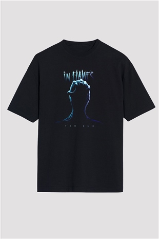 In Flames Siyah Oversize Tişört Oversize T-shirt - TişörtFabrikası