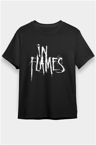 In Flames Siyah Unisex Tişört T-Shirt - TişörtFabrikası