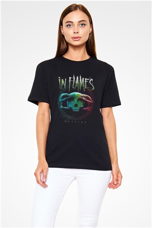 In Flames Siyah Unisex Tişört T-Shirt - TişörtFabrikası