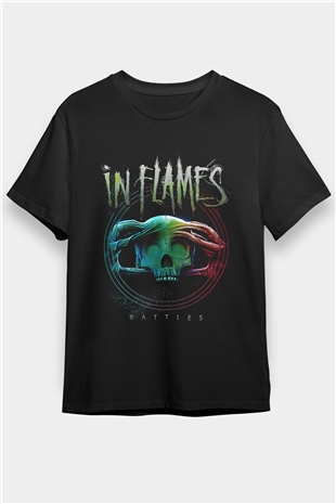 In Flames Siyah Unisex Tişört T-Shirt - TişörtFabrikası