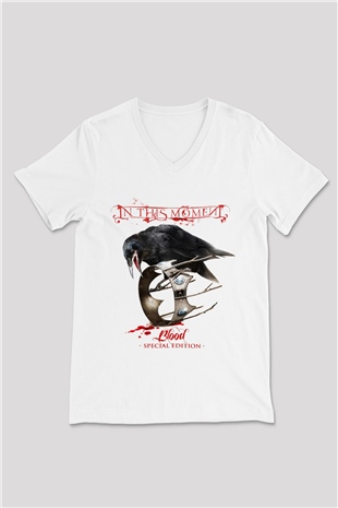 In This Moment Beyaz Unisex V Yaka Tişört T-Shirt