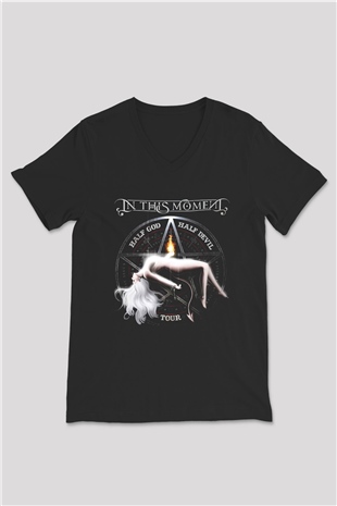 In This Moment Siyah Unisex V Yaka Tişört T-Shirt