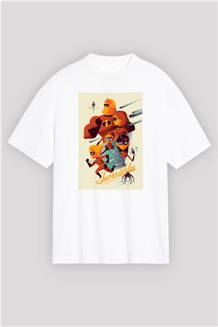 Incredibles (The) Beyaz Unisex Oversize Tişört T-Shirt