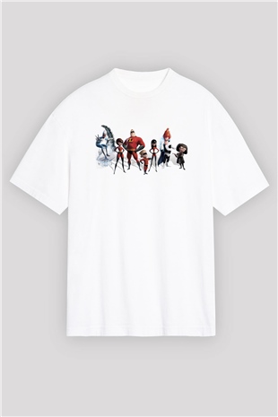 Incredibles (The) Beyaz Oversize Tişört Oversize T-shirt