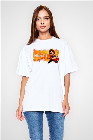 Incredibles (The) Beyaz Oversize Tişört Oversize T-shirt