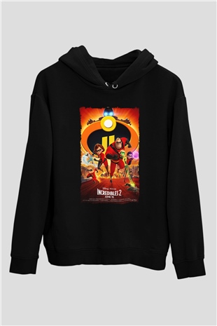 Incredibles (The) Siyah Unisex Hoodie