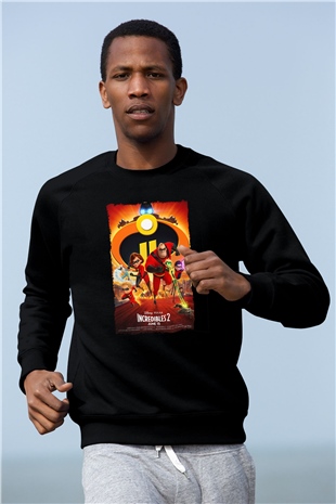 Incredibles (The) Siyah Unisex Sweatshirt