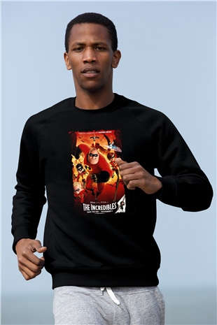 Incredibles (The) Siyah Unisex Sweatshirt