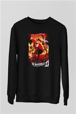 Incredibles (The) Siyah Unisex Sweatshirt