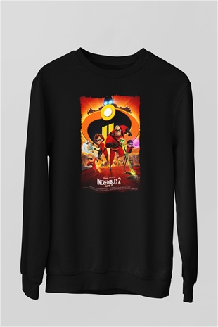 Incredibles (The) Siyah Unisex Sweatshirt