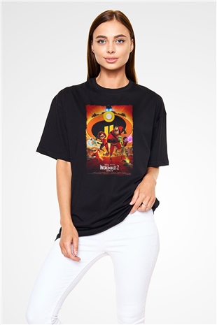 Incredibles (The) Siyah Oversize Tişört Oversize T-shirt