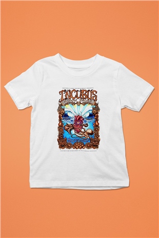 Incubus Baskılı Beyaz Unisex Çocuk Tişört