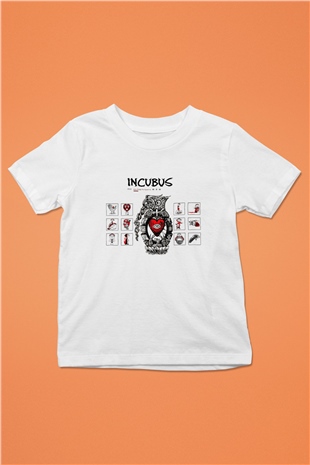 Incubus Baskılı Beyaz Unisex Çocuk Tişört