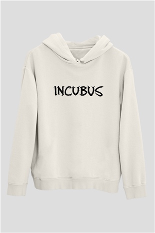 Incubus Beyaz Unisex Kapşonlu Sweatshirt