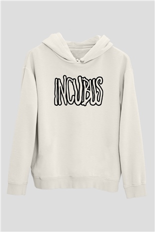 Incubus Beyaz Unisex Kapşonlu Sweatshirt