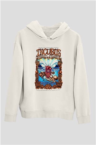 Incubus Beyaz Unisex Kapşonlu Sweatshirt