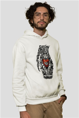 Incubus Beyaz Unisex Kapşonlu Sweatshirt