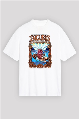 Incubus Beyaz Unisex Oversize Tişört T-Shirt