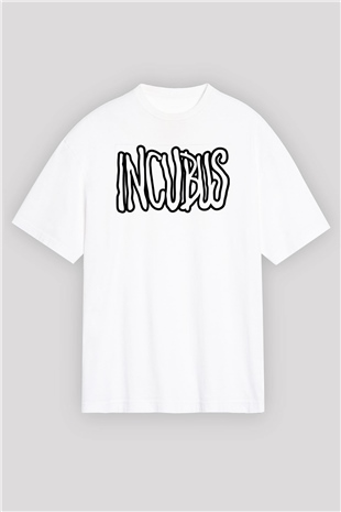 Incubus Beyaz Unisex Oversize Tişört T-Shirt