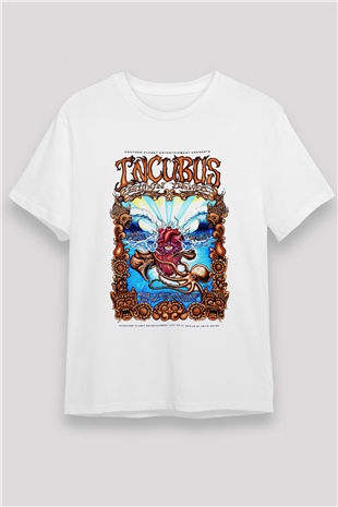 Incubus Beyaz Unisex Tişört T-Shirt - TişörtFabrikası