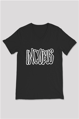 Incubus Siyah Unisex V Yaka Tişört T-Shirt
