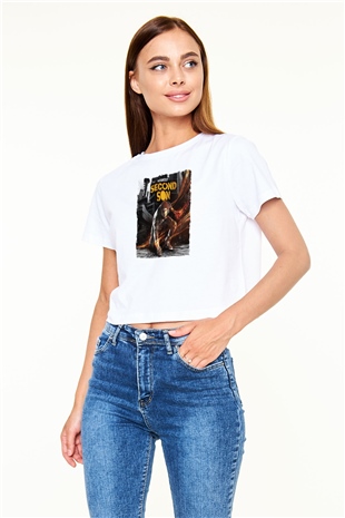 Infamous Beyaz  Crop Top Tişört