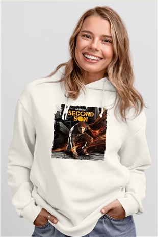 Infamous Beyaz Unisex Hoodie