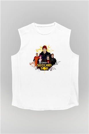 Infamous Beyaz Unisex Kolsuz Tişört