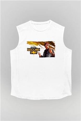 Infamous Beyaz Unisex Kolsuz Tişört