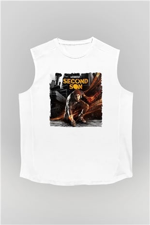 Infamous Beyaz Unisex Kolsuz Tişört