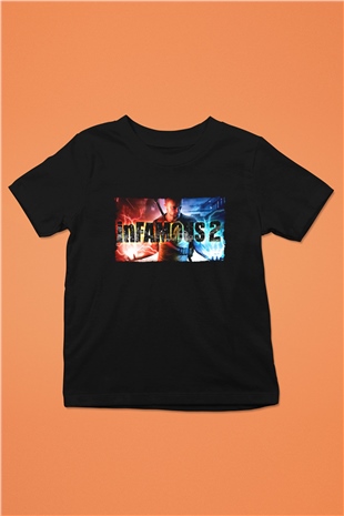 Infamous Siyah Unisex Çocuk Tişört