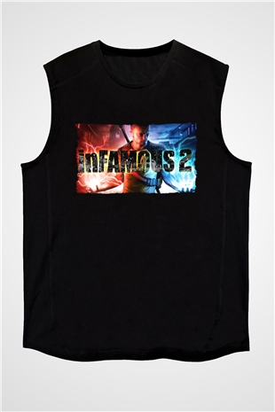 Infamous Siyah Unisex Kolsuz Tişört