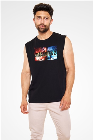 Infamous Siyah Unisex Kolsuz Tişört